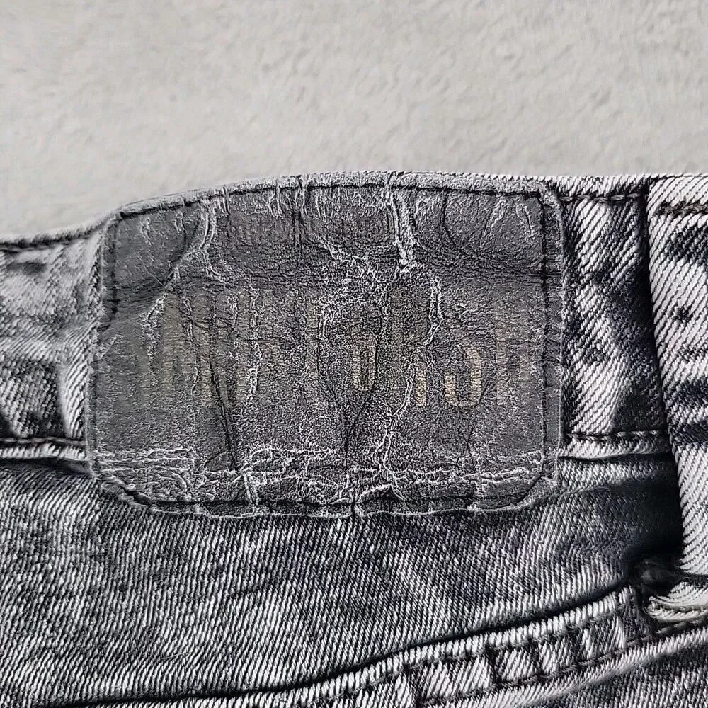 Smoke & Ash Mens Moto Jeans Measures Size 42x28 Gray Reinforced Straight Stretch